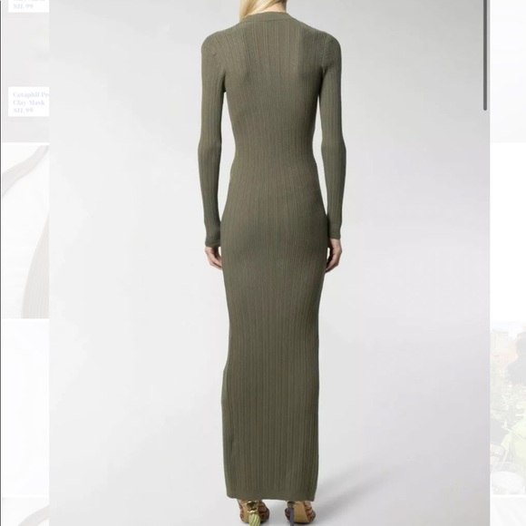 Jacquemus Rib-Knit Buttoned Dress In khaki. MESSAGE BEFORE BUYING - Picture 8 of 11